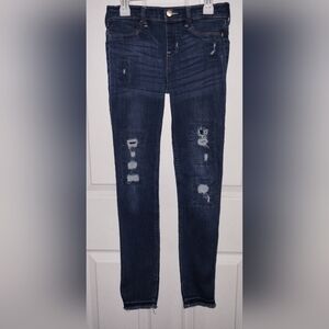 Abercronbie Girls Distressed Jeans Size 13/14 Slim Fit Jegging Style EUC